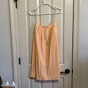 Orange seersucker dress